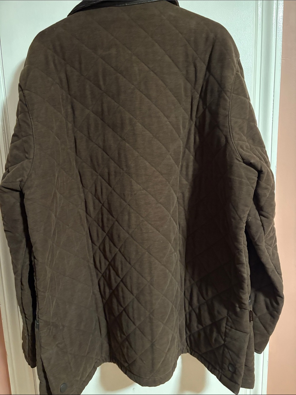 Barbour Quilted Dark Brown Jacket with Corduroy Collar - Picture 6 of 6